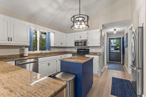 Main level with brand new knockdown ceilings
