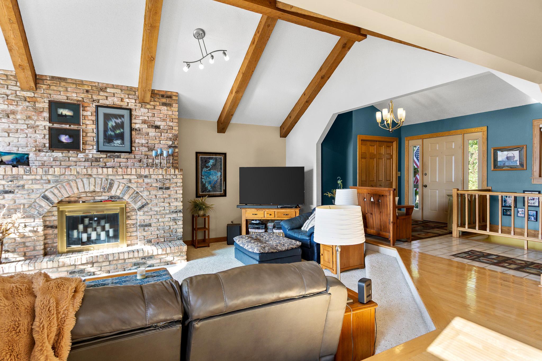 A view from the dining room towards the living room.