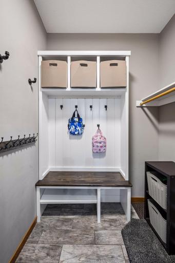 Mud room off the garage -- tuck it all away