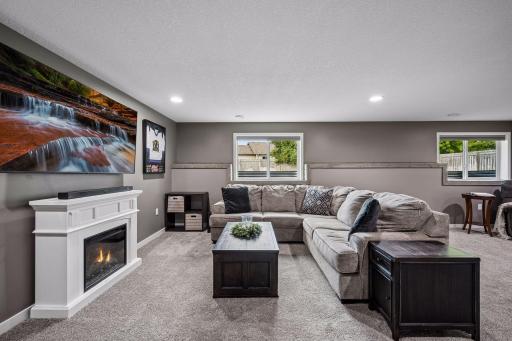 Area illuminated well with recessed lighting and natural lighting