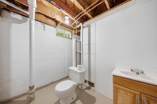 Basement Bathroom just awaiting your finishing touch
