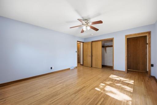 The larger of the two main floor bedroom Closets