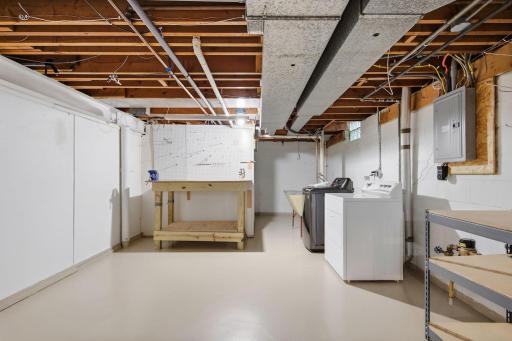 Water Electric Dryer Washer Utility Washtubs and Sump basket all along the same wall