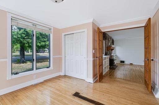 This room virtaully staged as dining room could be a main floor bedroom