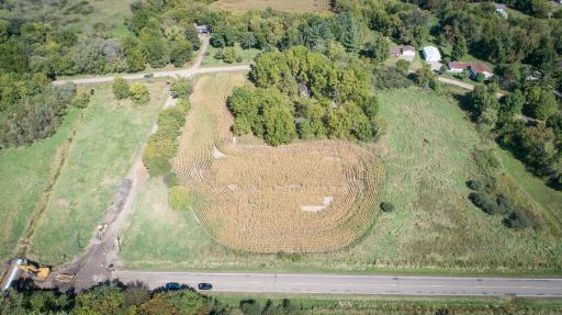 Approx 3 acres tillable & currently planted w/ corn
