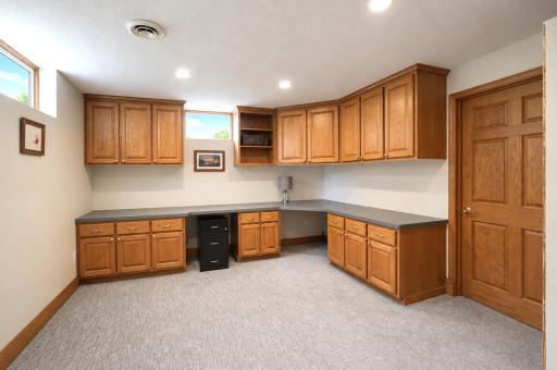 Lower Level Office/Study with Built-In Desk Area