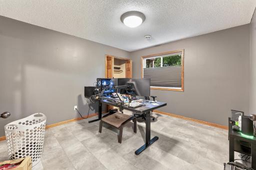 walk into the office/bedroom with french doors in the lower level