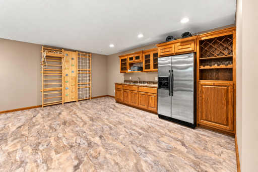 wet bar in family room - note the kids climbing wall (is negotiable)