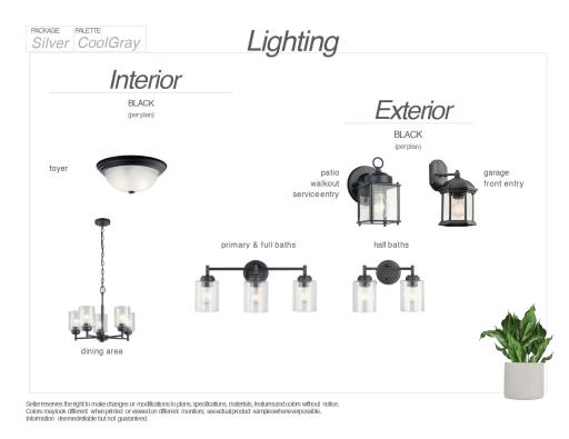 Interior finishes selected for this home. Exhibit may not depict exact color match.