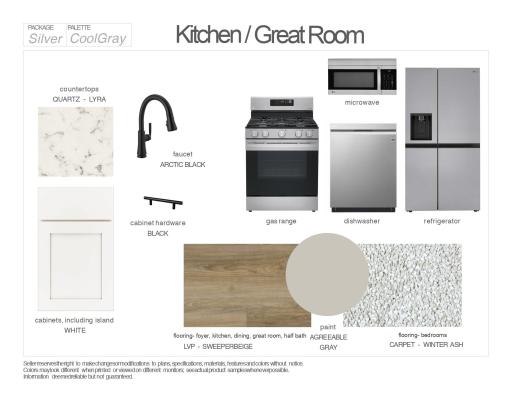 Interior finishes selected for this home. Exhibit may not depict exact color match.