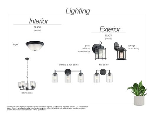 Interior finishes selected for this home. Exhibit may not depict exact color match.