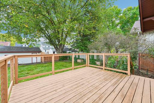 Spacious backyard deck for relaxing and entertaining