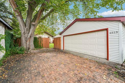 Detached garage provides off-street parking and storage