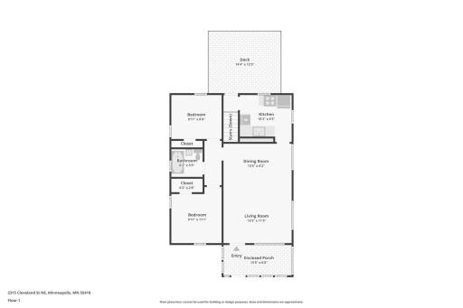Main-level floor plan showing the homeâs efficient layout