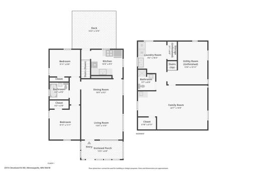Complete floor plan showing both levels of the home