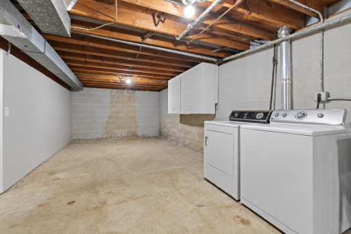 A rough-in for a second bathroom and plenty of unfinished space create a great opportunity to add finished living area and build instant equity.