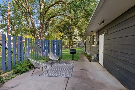 patio with privacy fence