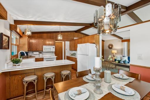 non load bearing wall separates kitchen from living room