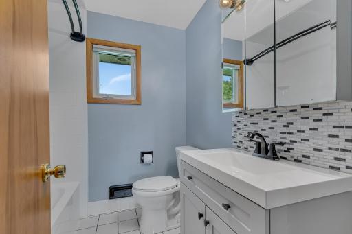 Main floor full bathroom has been tastefully updated