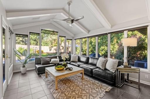 Sunroom with Vaulted Ceilings and Heated, Tiled Floors