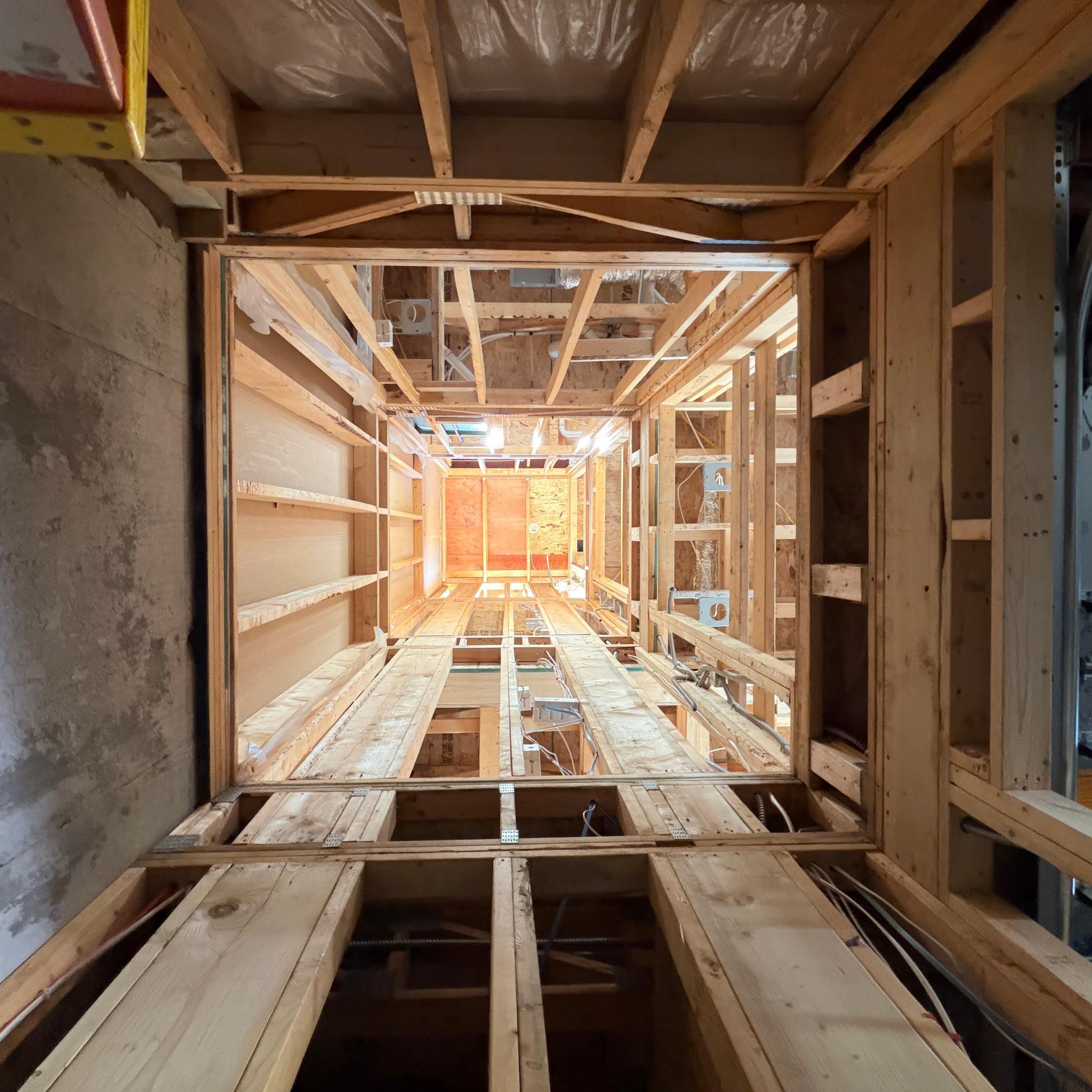 Framed Elevator Shaft