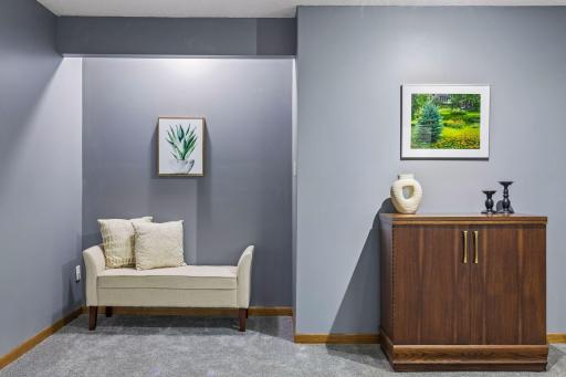 Spacious lower level family room