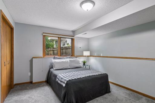 Lower level bedroom with closet