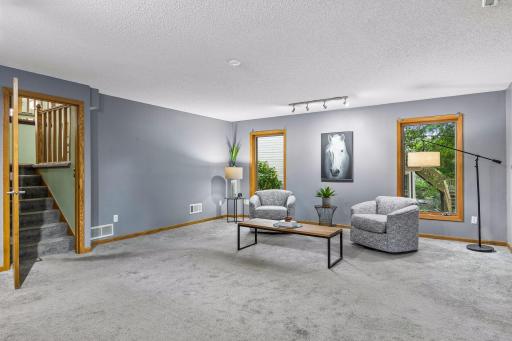 Spacious lower level family room