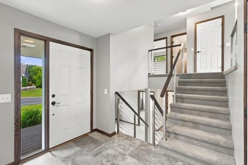 Contemporary custom cable railings.