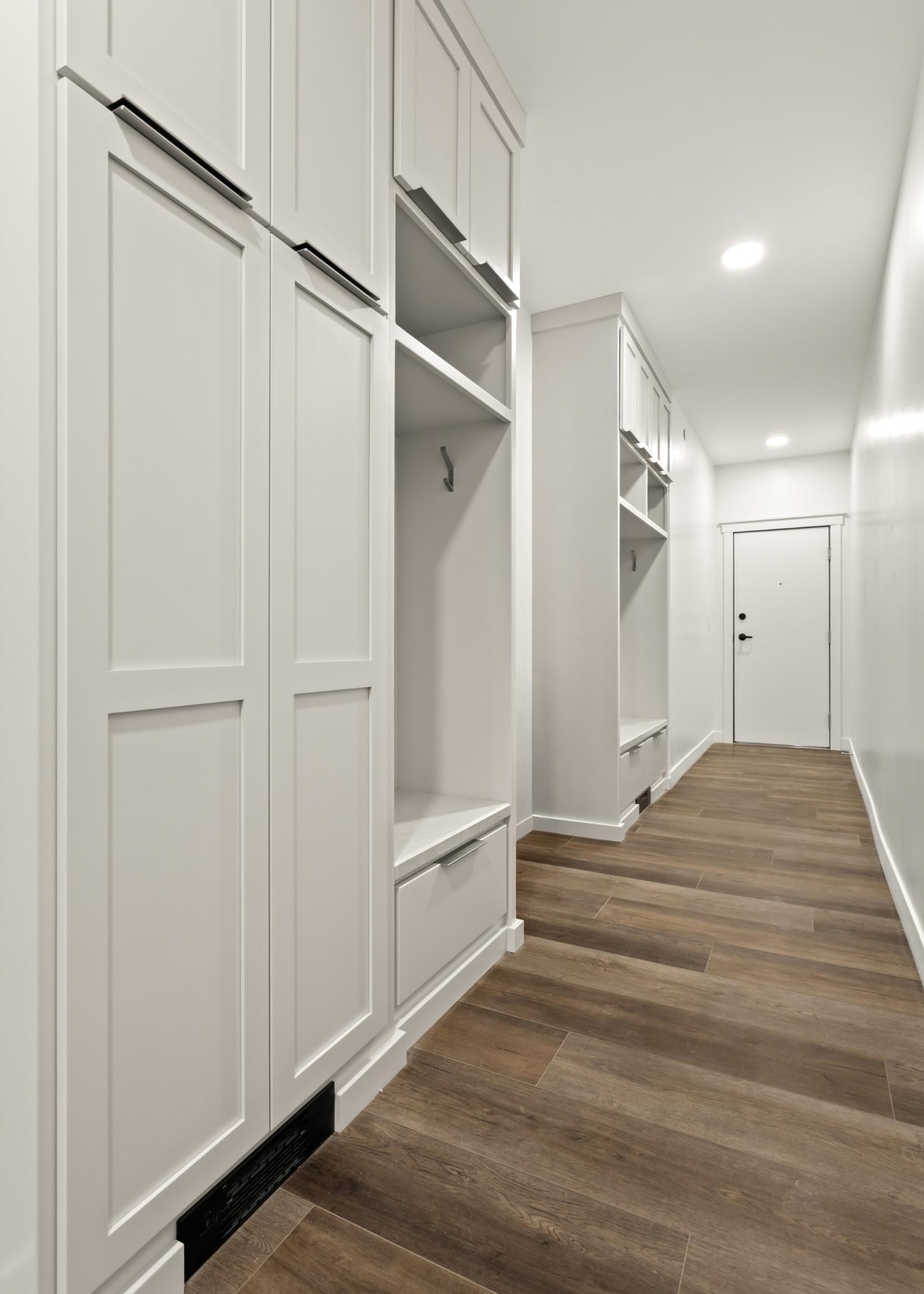 Built in closet in entryway