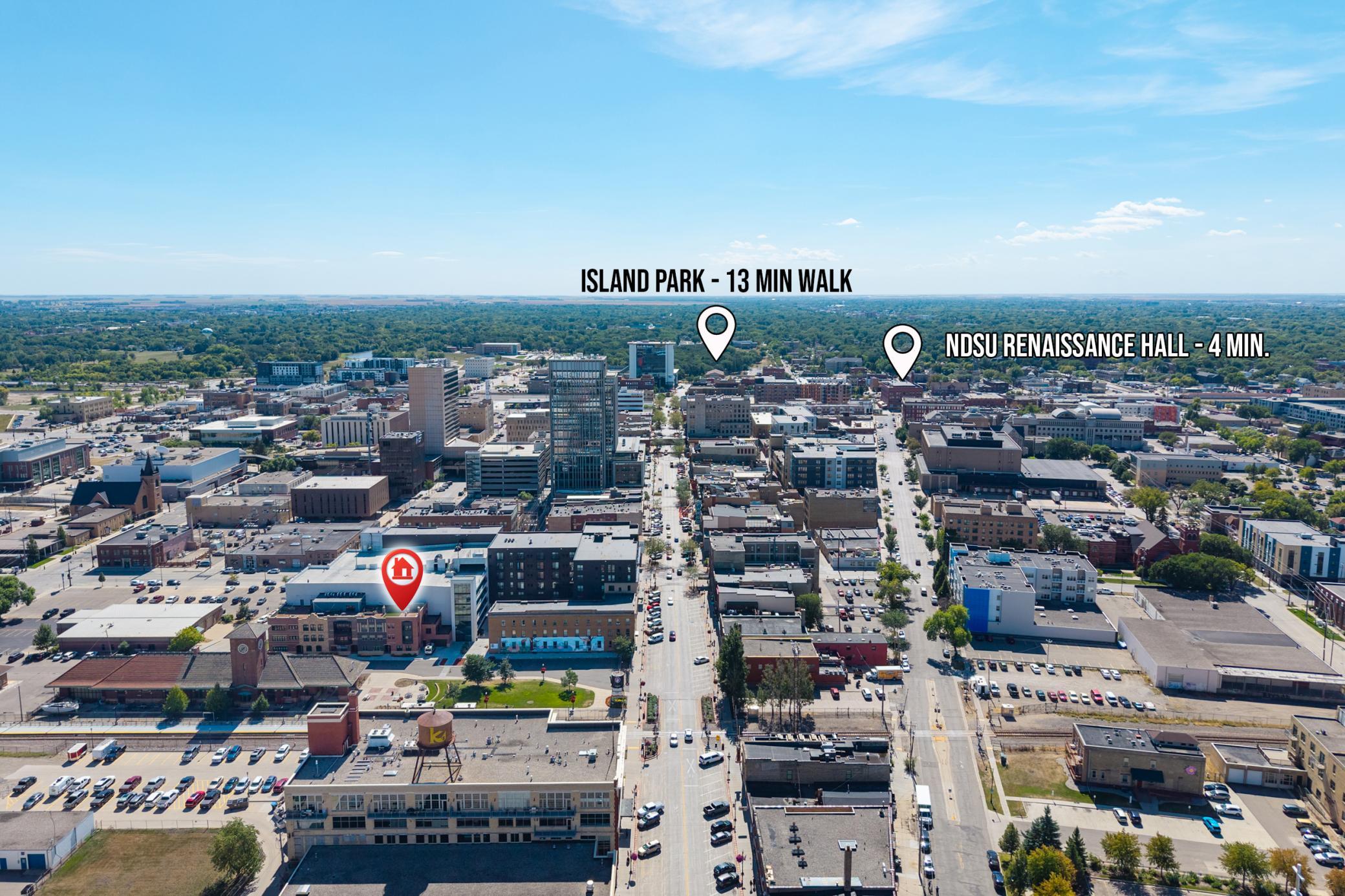 Drone view facing south