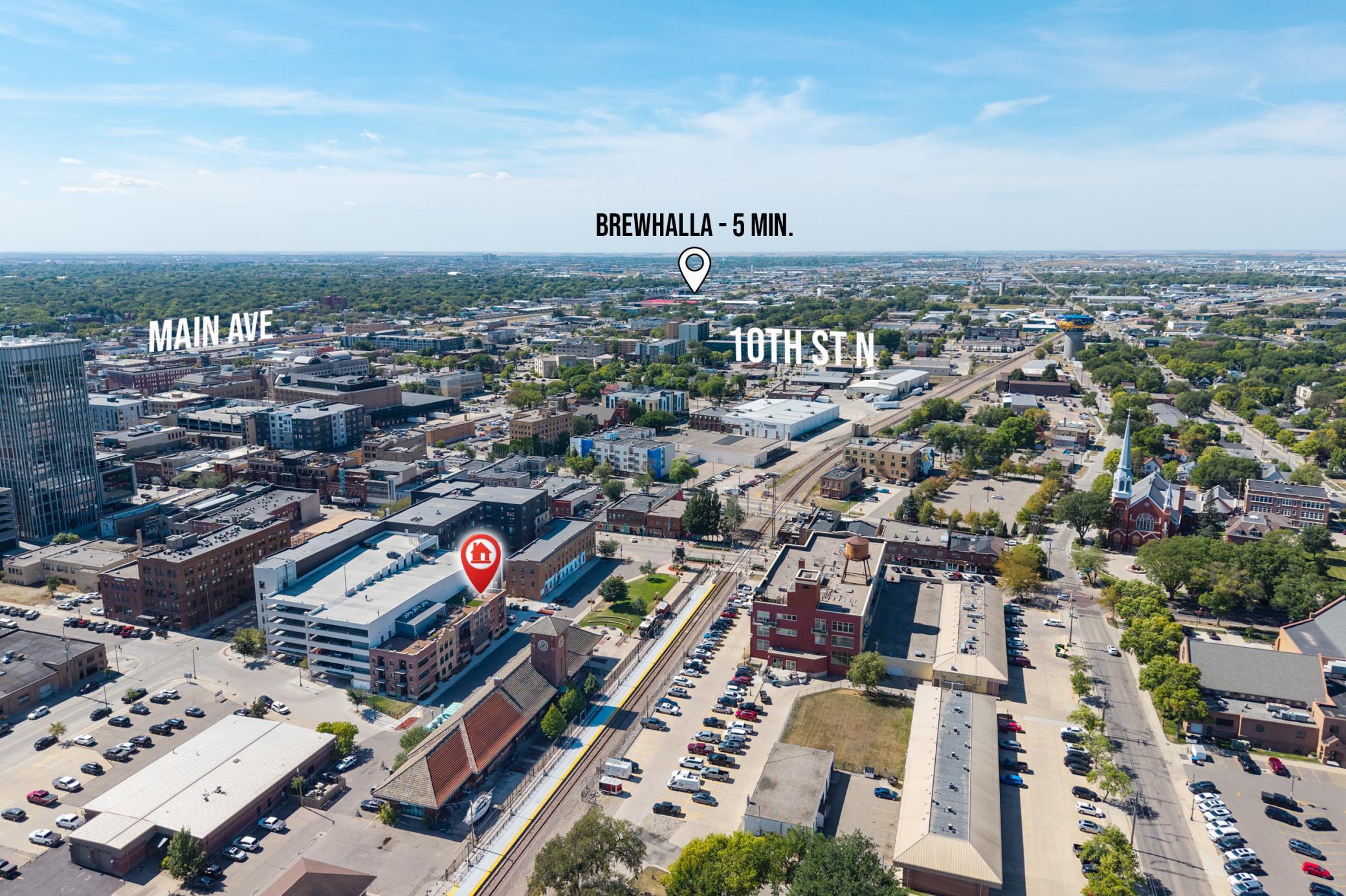 Drone view facing southeast
