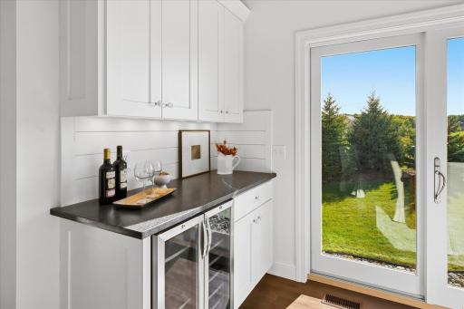 Wet bar in the informal dining