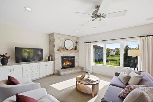 Gas fireplace and built in cabinrtry