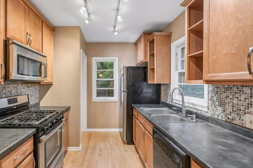 Kitchen includes a dishwasher and garbage disposal