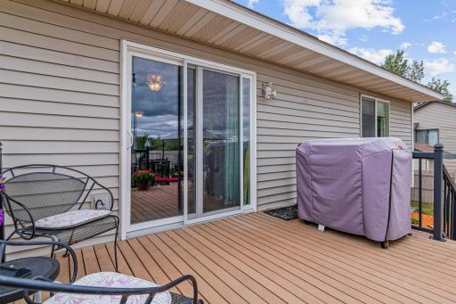 Maintenance free deck boards and railings on your huge deck, ready for entertaining!