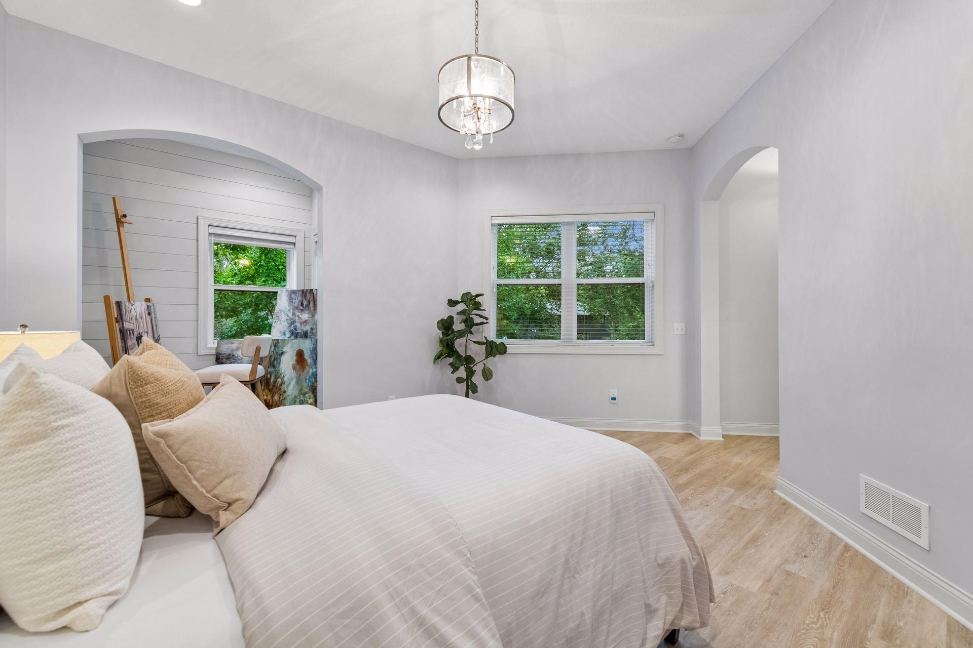 Beautiful details and fresh updates create an inviting space for rest and relaxation.