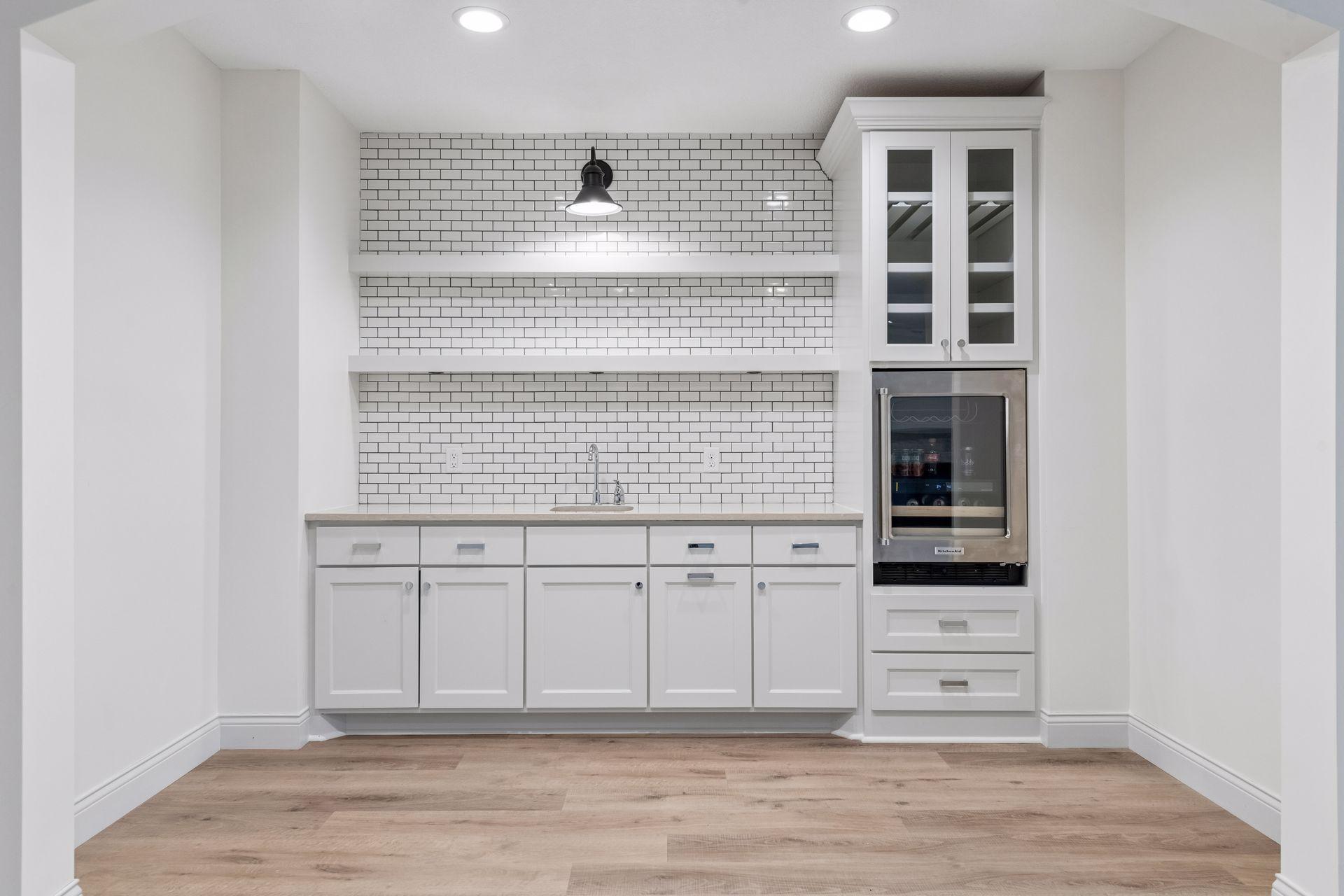The Wet Bar offers plenty of room for storing snacks and beverages.