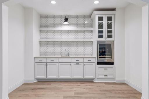 The Wet Bar offers plenty of room for storing snacks and beverages.