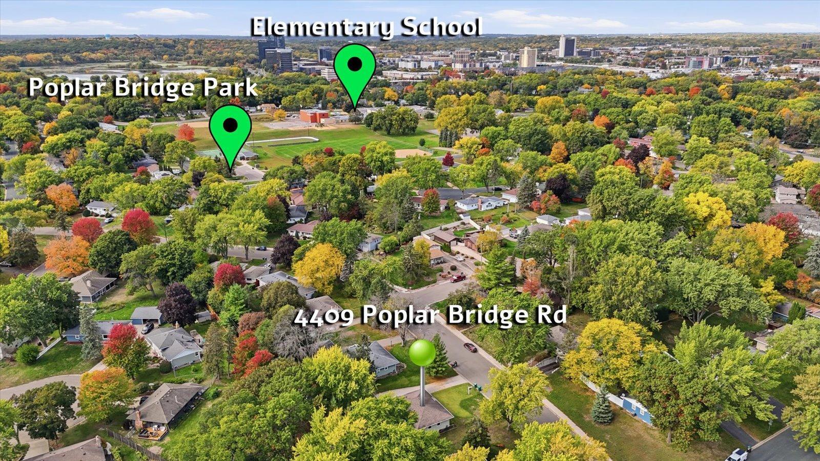 Overhead towards the school and park.jpg