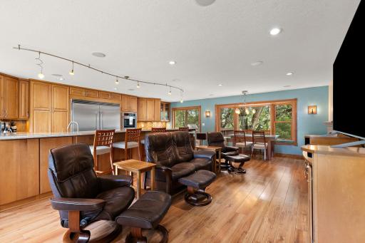 Beautiful hardwood floors and recessed lighting