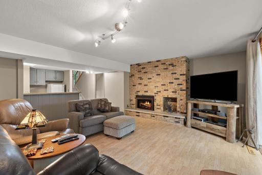 3rd level half a flight down from the main floor is the family room with gas fireplace