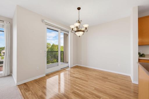 Convenient slidind glass door that leads to your private, covered patio.