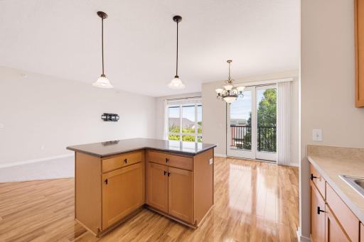 You'll love the luxury vinyl plank flooring throughout the kitchen and dining. Its easy to clean & adds so much warmth to the space.