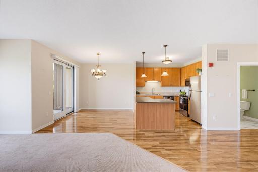 Large informal dining space with seamless flow from room to room.