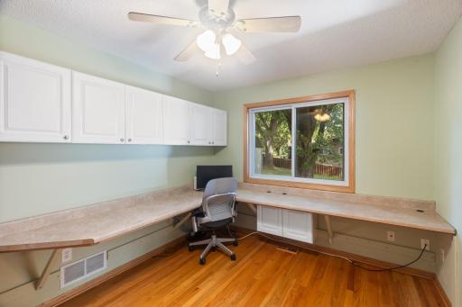 The 2nd bedroom on the main level, currently used as an office.