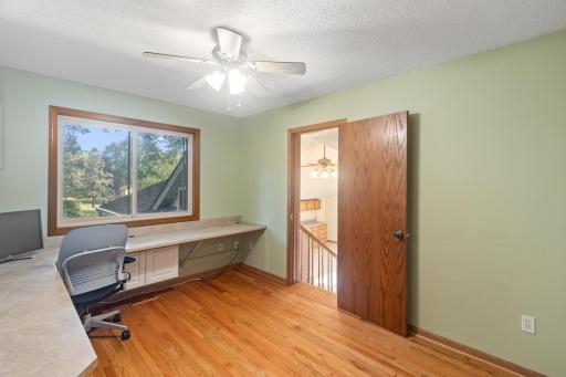 This bedroom walks out to the bonus room.