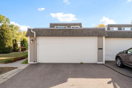 Detached two car garage with easy access to your front door.