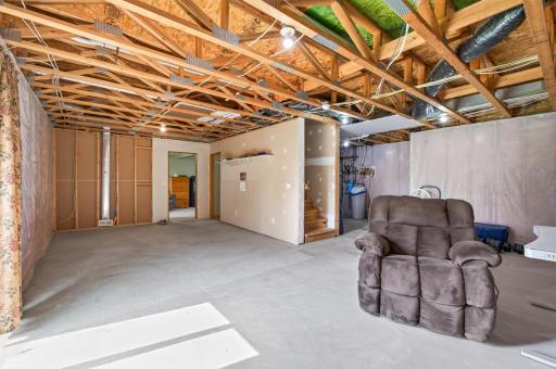 Another view of the future rec room space in the walkout basement.