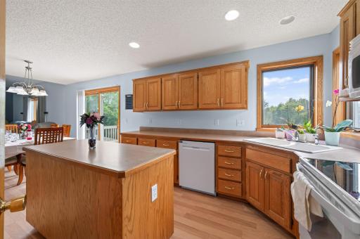 Corner sink with 2 single casement windows.